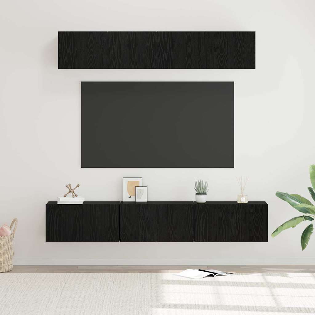 TV-Schrank-Set 5 pcs Schwarze Eiche Mittel 80 x 30 x 30,5 cm