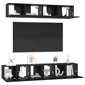 Sestava TV skříněk Nástěnný 5 pcs Černý dub kompozitní dřevo - obrázek 3