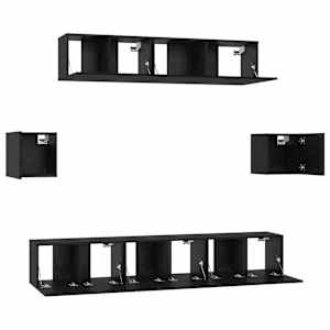 Sestava TV skříněk Nástěnný 7 pcs Černý dub kompozitní dřevo - obrázek 8