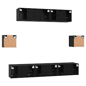 Sestava TV skříněk Nástěnný 7 pcs Černý dub kompozitní dřevo - obrázek 11