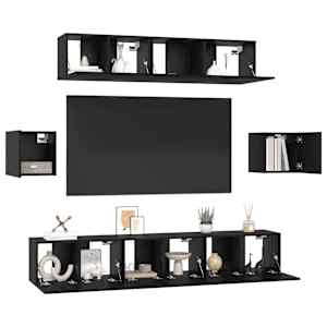 Sestava TV skříněk Nástěnný 7 pcs Černý dub kompozitní dřevo - obrázek 3