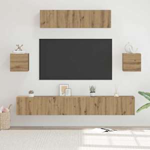 Sestava TV skříněk 7 pcs Artisanový dub kompozitní dřevo - obrázek 1