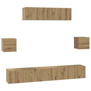 Sestava TV skříněk 7 pcs Artisanový dub kompozitní dřevo - obrázek 2