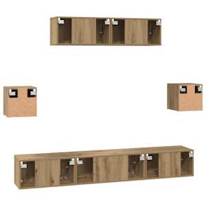 Sestava TV skříněk 7 pcs Artisanový dub kompozitní dřevo - obrázek 10
