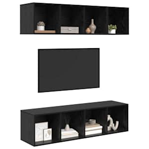 Sestava TV skříněk Nástěnný 3 pcs Černý dub kompozitní dřevo - obrázek 3