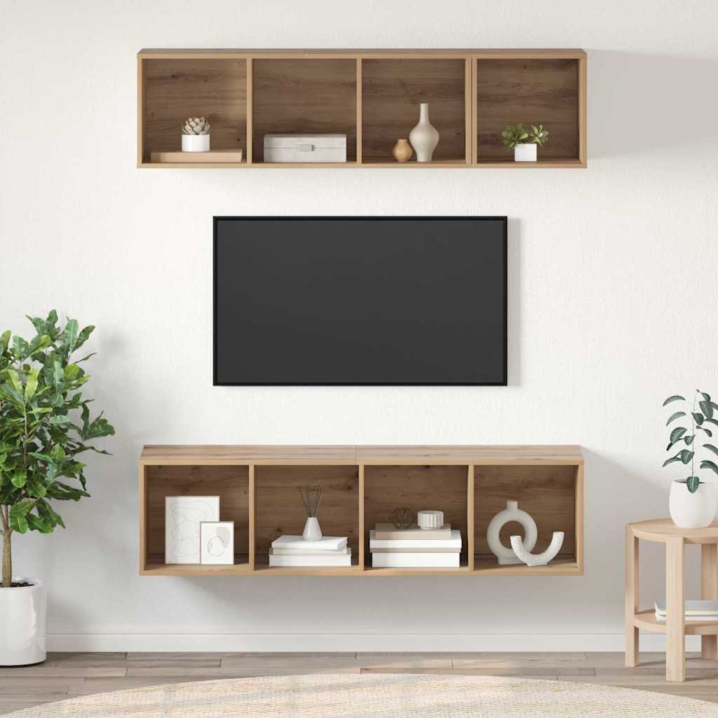 TV kapi komplekt riiuliga ladustamisega 3 pcs käsitöötamm Tehispuit