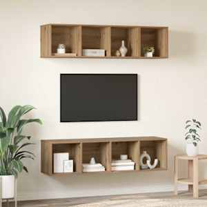 Sestava TV skříněk 3 pcs Artisanový dub kompozitní dřevo - obrázek 4