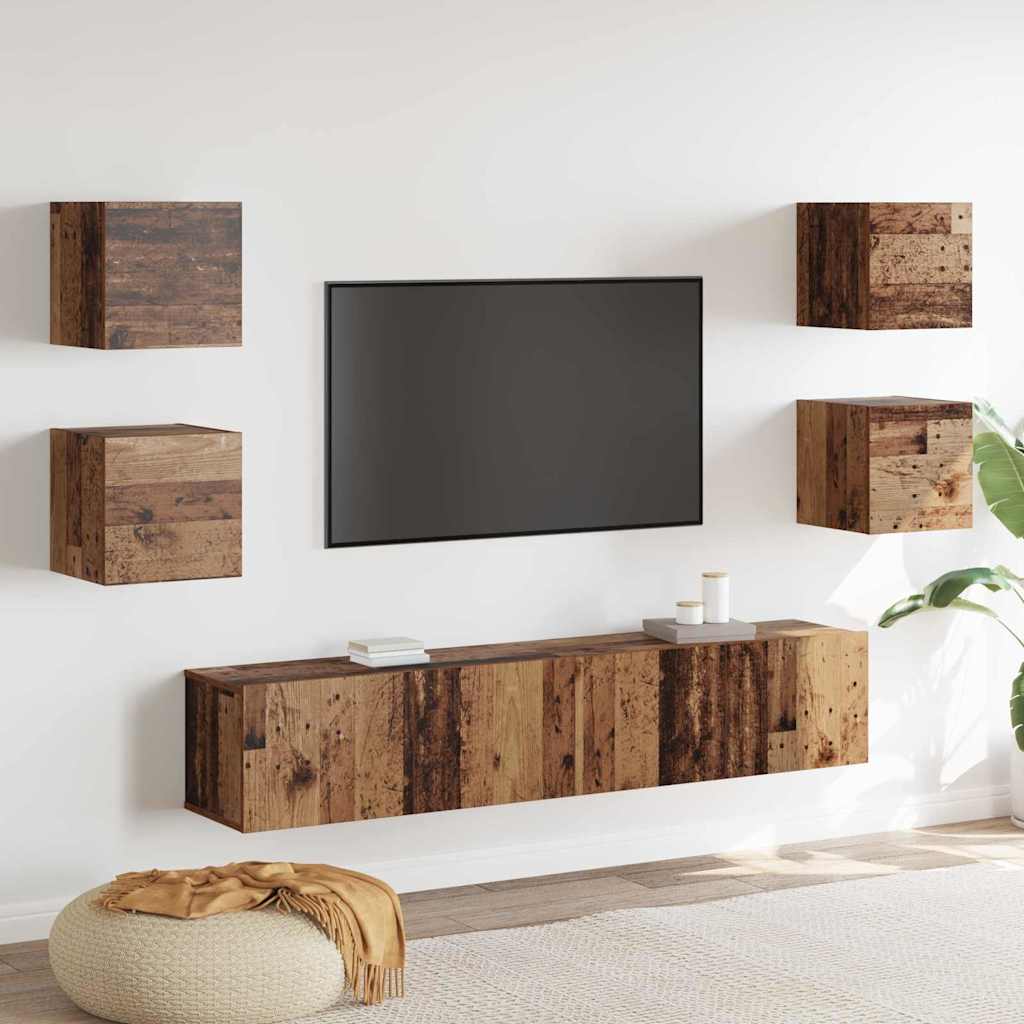 vidaXL Cabinet TV 6 pcs Maro 160 x 30 x 30 cm Lemn compozit