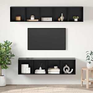 Sestava TV skříněk Nástěnný 4 pcs Černý dub kompozitní dřevo - obrázek 1