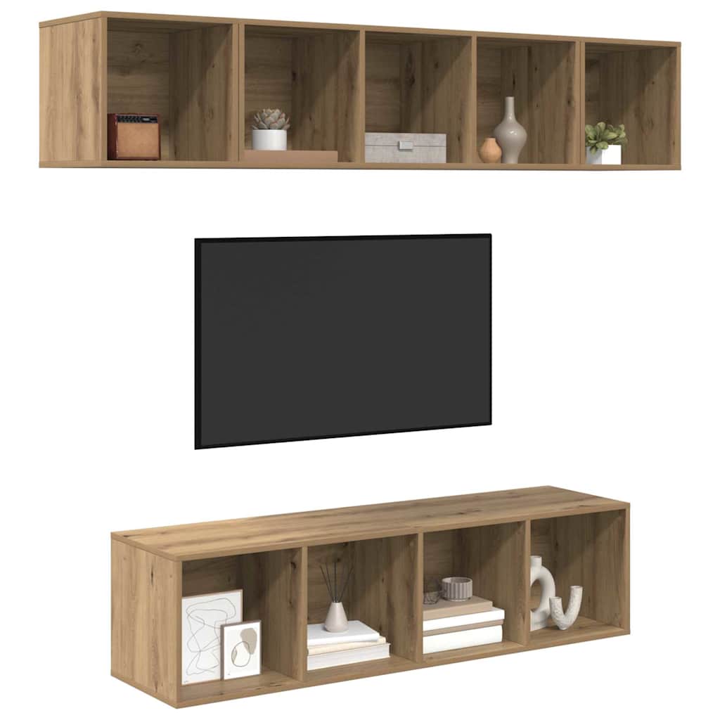 vidaXL Tv-meubelset 4 pcs artisanaal eikenkleurig 37 x 37 x 142.5 cm