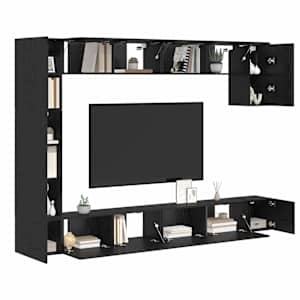 Sestava TV skříněk Nástěnný 9 pcs Černý dub kompozitní dřevo - obrázek 3