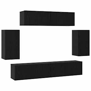 Sestava TV skříněk Nástěnný 6 pcs Černý dub kompozitní dřevo - obrázek 2