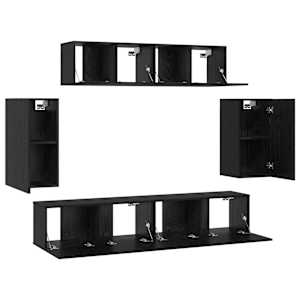 Sestava TV skříněk Nástěnný 6 pcs Černý dub kompozitní dřevo - obrázek 8