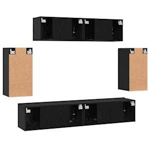 Sestava TV skříněk Nástěnný 6 pcs Černý dub kompozitní dřevo - obrázek 11
