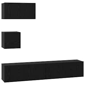 Sestava TV skříněk Nástěnný 4 pcs Černý dub kompozitní dřevo - obrázek 2
