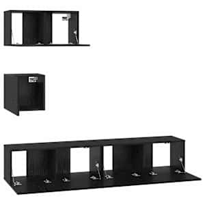 Sestava TV skříněk Nástěnný 4 pcs Černý dub kompozitní dřevo - obrázek 8
