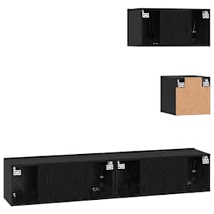 Sestava TV skříněk Nástěnný 4 pcs Černý dub kompozitní dřevo - obrázek 11