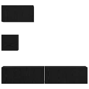 Sestava TV skříněk Nástěnný 4 pcs Černý dub kompozitní dřevo - obrázek 9