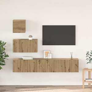 Sestava TV skříněk 4 pcs Artisanový dub kompozitní dřevo - obrázek 1