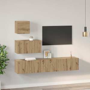 Sestava TV skříněk 4 pcs Artisanový dub kompozitní dřevo - obrázek 4