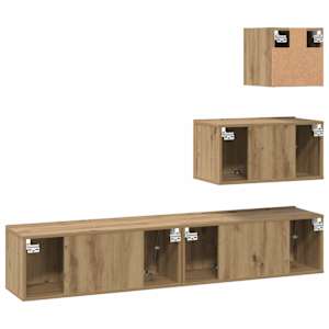 Sestava TV skříněk 4 pcs Artisanový dub kompozitní dřevo - obrázek 10
