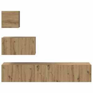 Sestava TV skříněk 4 pcs Artisanový dub kompozitní dřevo - obrázek 8