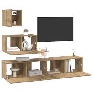 Sestava TV skříněk 4 pcs Artisanový dub kompozitní dřevo - obrázek 3