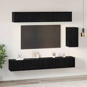 Sestava TV skříněk se zásuvkou 6 pcs Černý dub kompozitní dřevo - obrázek 4