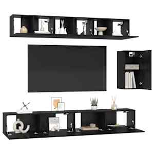 Sestava TV skříněk se zásuvkou 6 pcs Černý dub kompozitní dřevo - obrázek 3