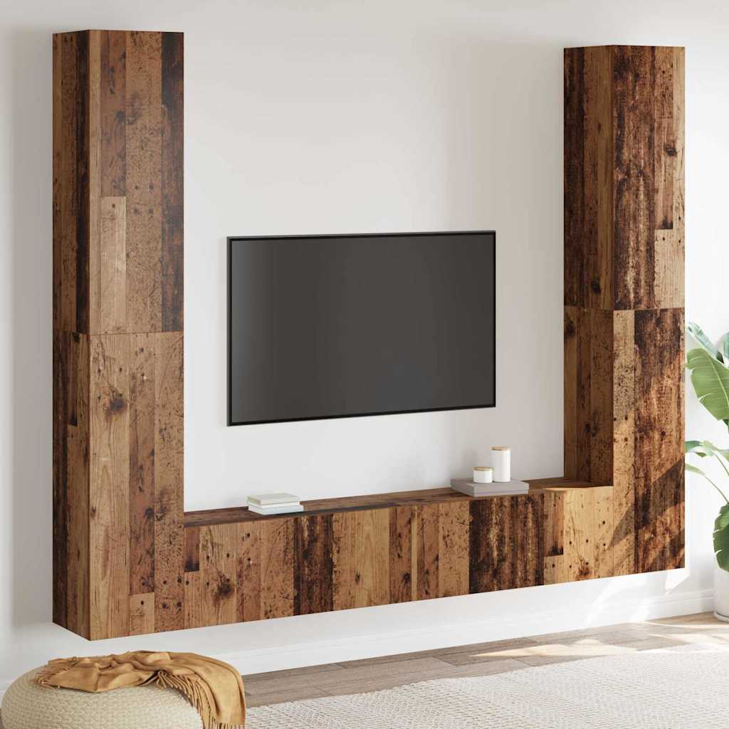 vidaXL Cabinet TV 6 pcs Maro 221 x 30 x 180 cm Lemn compozit