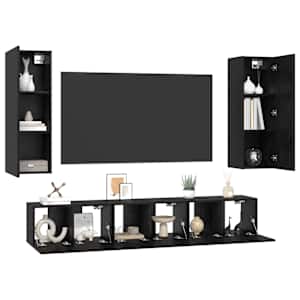 Sestava TV skříněk Nástěnný 5 pcs Černý dub kompozitní dřevo - obrázek 3