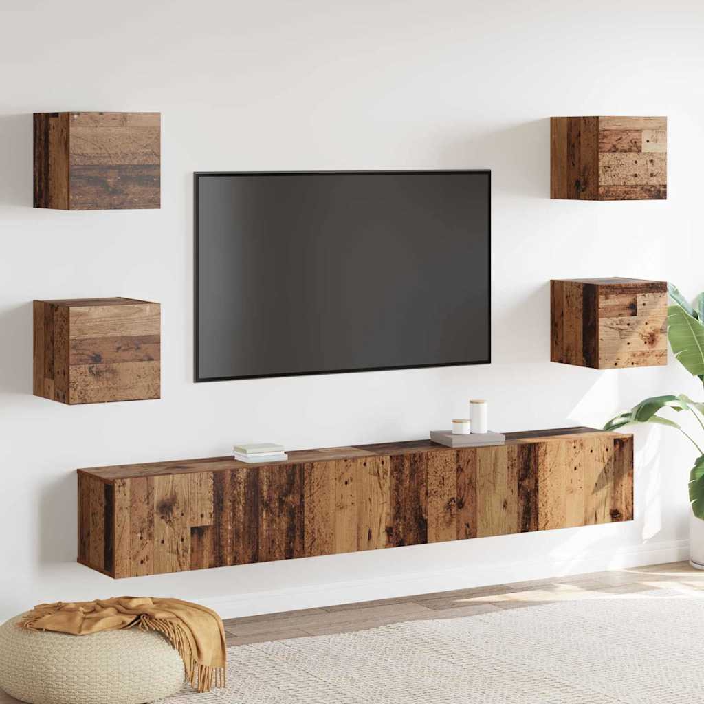 vidaXL TV-Schränk 6 pcs Braun 200 x 30 x 30 cm Holzwerkstoff
