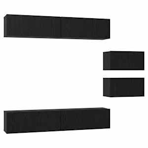 Sestava TV skříněk Nástěnný 6 pcs Černý dub kompozitní dřevo - obrázek 2