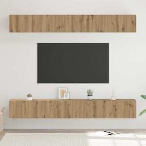Sestava TV skříněk 6 pcs Artisanový dub kompozitní dřevo - obrázek 1