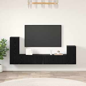 Nástěnná skříň na TV Nástěnný 3 pcs Černý dub kompozitní dřevo - obrázek 1
