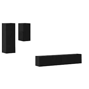 Nástěnná skříň na TV Nástěnný 3 pcs Černý dub kompozitní dřevo - obrázek 2