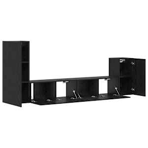 Nástěnná skříň na TV Nástěnný 3 pcs Černý dub kompozitní dřevo - obrázek 8