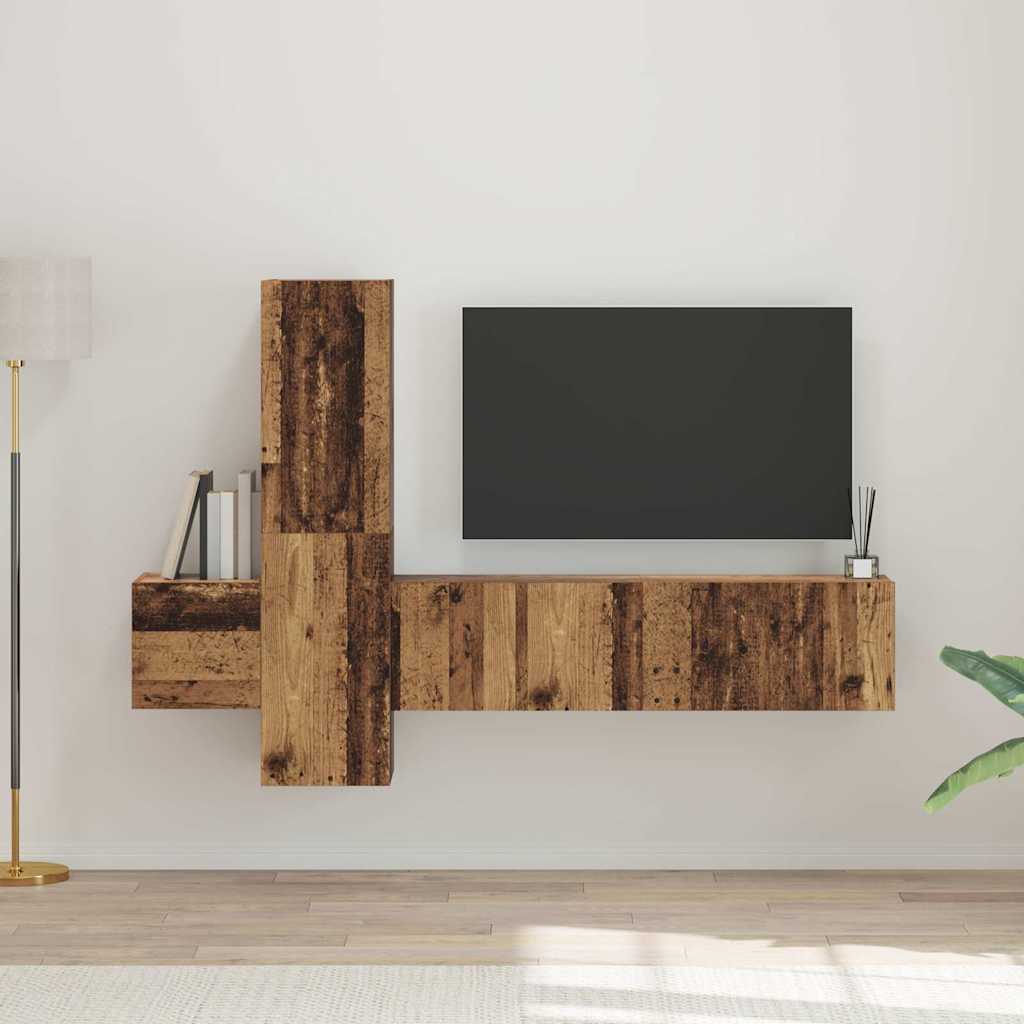 TV-Schrank-Set 5 pcs Altes Holz Mittel 181 x 30 x 120 cm