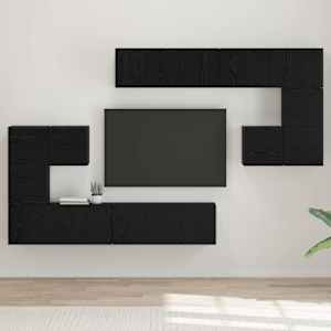 TV jednotky Nástěnný 4 pcs Černý dub Kompozitní dřevo - obrázek 1