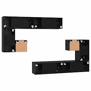 TV jednotky Nástěnný 4 pcs Černý dub Kompozitní dřevo - obrázek 11