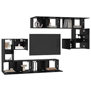 TV jednotky Nástěnný 4 pcs Černý dub Kompozitní dřevo - obrázek 3