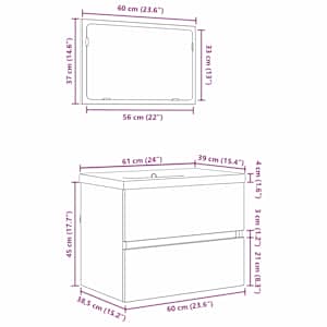 Sada koupelnového nábytku 3 pcs Staré dřevo kompozitní dřevo - obrázek 12