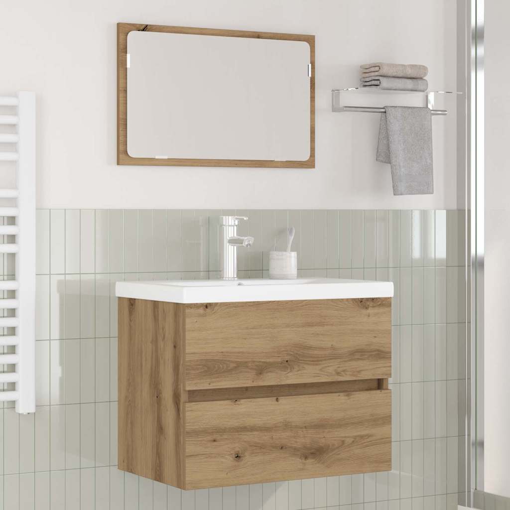 Kylpyhuonekalustesetti 3 pcs Musta tammi 60 x 38.5 x 45 cm
