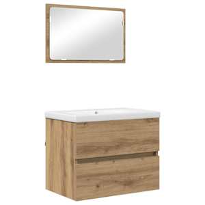 Sada koupelnového nábytku 3 ks Artisanový dub 61 x 39 x 45 cm - obrázek 2