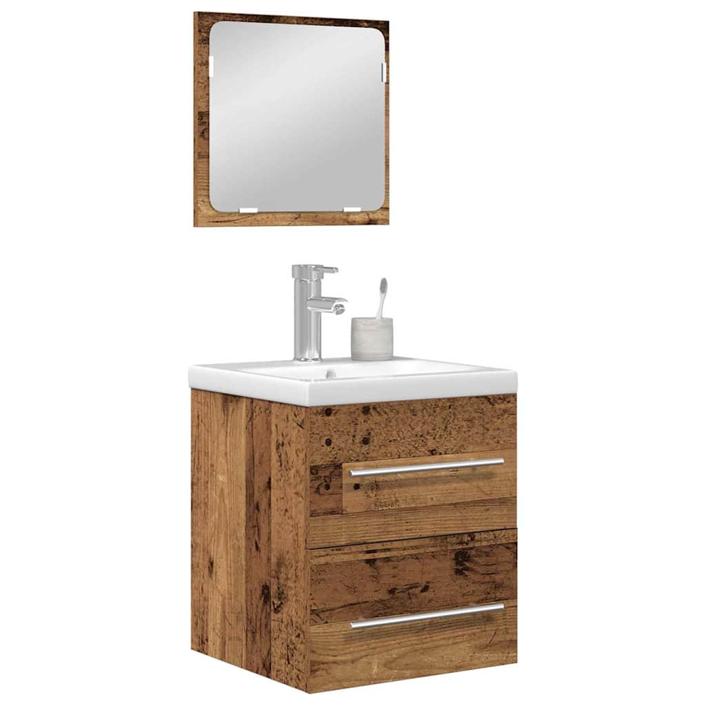 vidaXL Badkamermeubelset 2 pcs Oud hout 41 x 38.5 x 48 cm Bewerkt hout