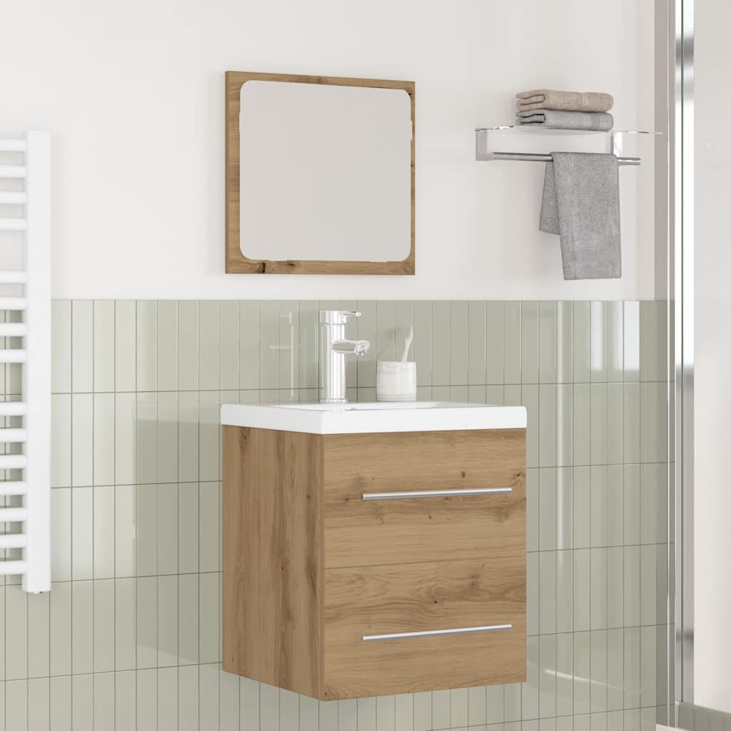 vidaXL Set de mobilier pentru baie cu sertar 2 pcs Stejar negru