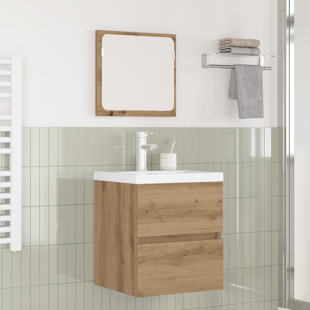 vidaXL Set de mobilier pentru baie 3 pcs Stejar negru și alb Standard