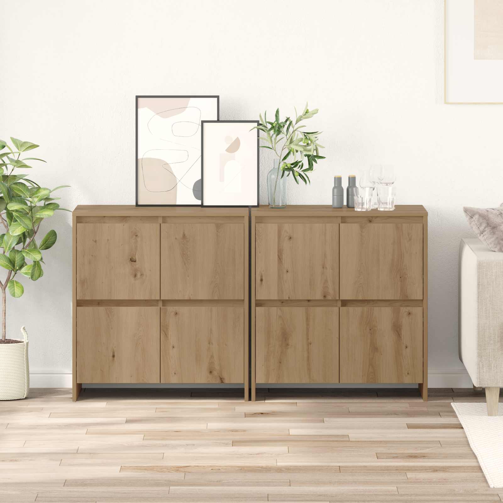 Kappide külgedel 2 pcs käsitöötamm 70 x 41 x 75 cm Tehispuit