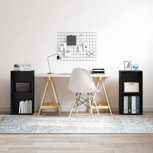 Komplet TV omaric 2 pcs Črna Orehovina 37 x 35 x 72 cm