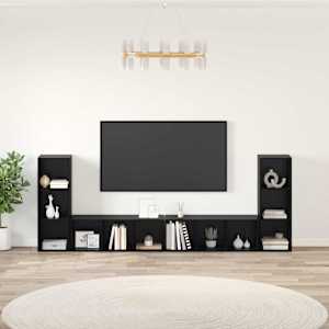 Sestava TV skříněk Nástěnný 4 pcs Černý dub 37 x 35 x 107 cm - obrázek 1